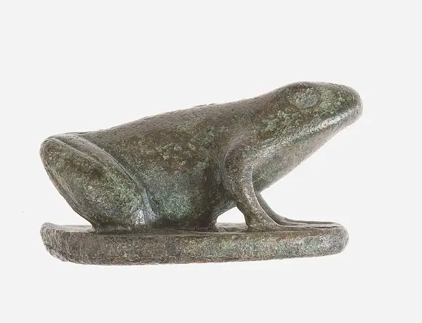 Frog on a lotus pad, perhaps a weight