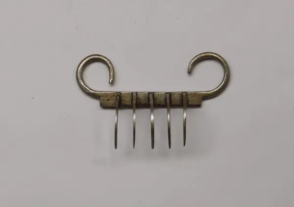 Tiger claws or 'bagh nakh'. An assassin's weapon composed of five curved hooks resembling claws attached to a 