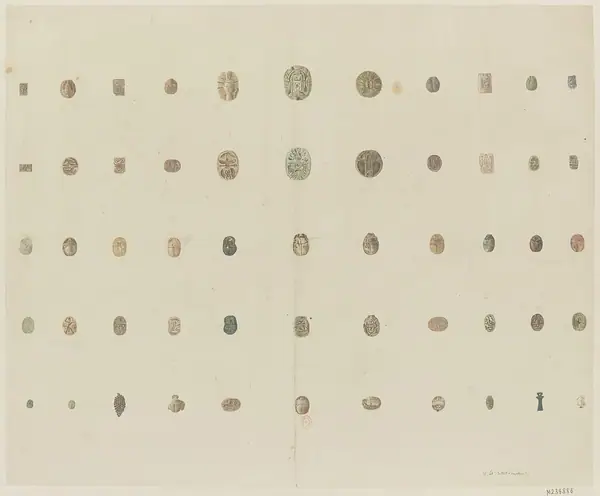 Collection d'antiques : amulettes : dessin / Jollois et Devilliers del.