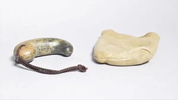 Charm (magatama), carved stone, Japan, Kofun period, 400-500