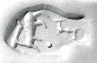 Drilled caprid amulet seal