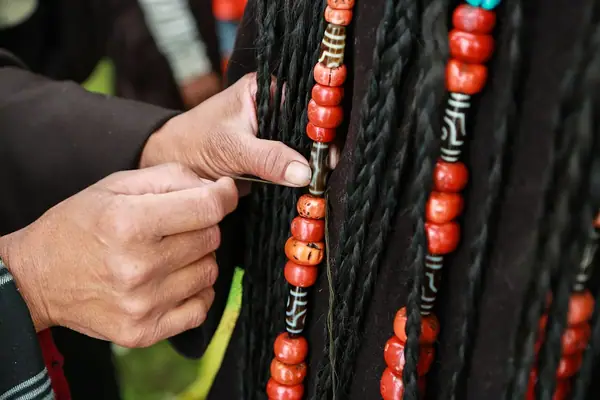 Tibetan Female Headdress in Kham Derge Mesho 7