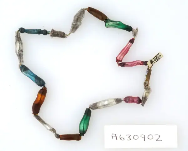 An amuletic necklace worn to cure sore throats, London.