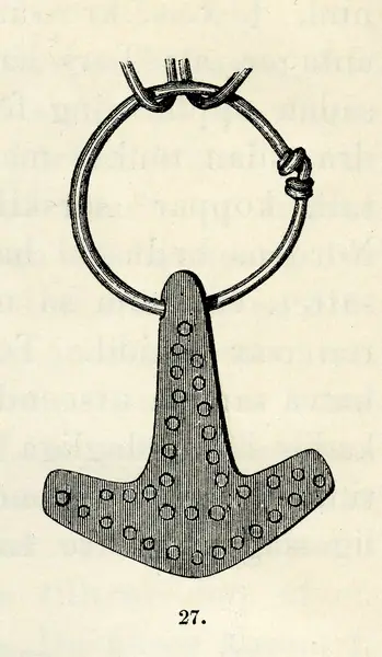 Torshammare av silver fr Slottsmöllan, Halmstad, Halland (KVHoA Akademiens Månadsblad 1872 s052 fig27) Inv1603