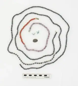 beads, amulets, cowrie