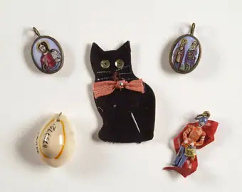 A selection of good luck charms used by soldiers