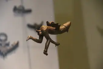 Roman Bronze Bell or Wind Chime in the shape of a phallus, Italy, 1st-3rd C. AD (28629794952)