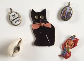 A selection of good luck charms used by soldiers