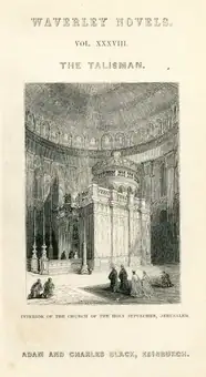 Engraved title page and frontispiece of Scott's The Talisman