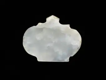 Amulet, smooth faces and polished, white nephrite jade, Varanasi, mid-20th century