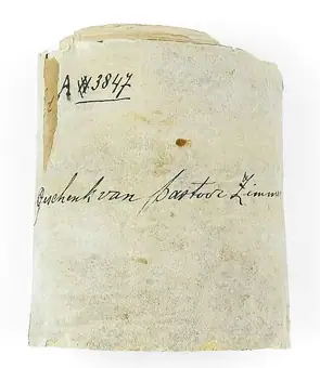 COLLECTIE TROPENMUSEUM Strook papier met Koranspreuken in het Arabisch-Maleisch gebruikt als talisman TMnr A-3847